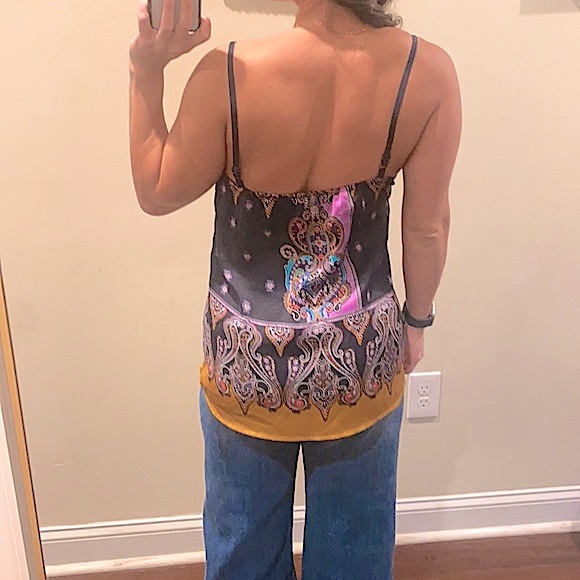 Express Faux Silk Satin Bandana Cami Tank Size S - Picture 6 of 13